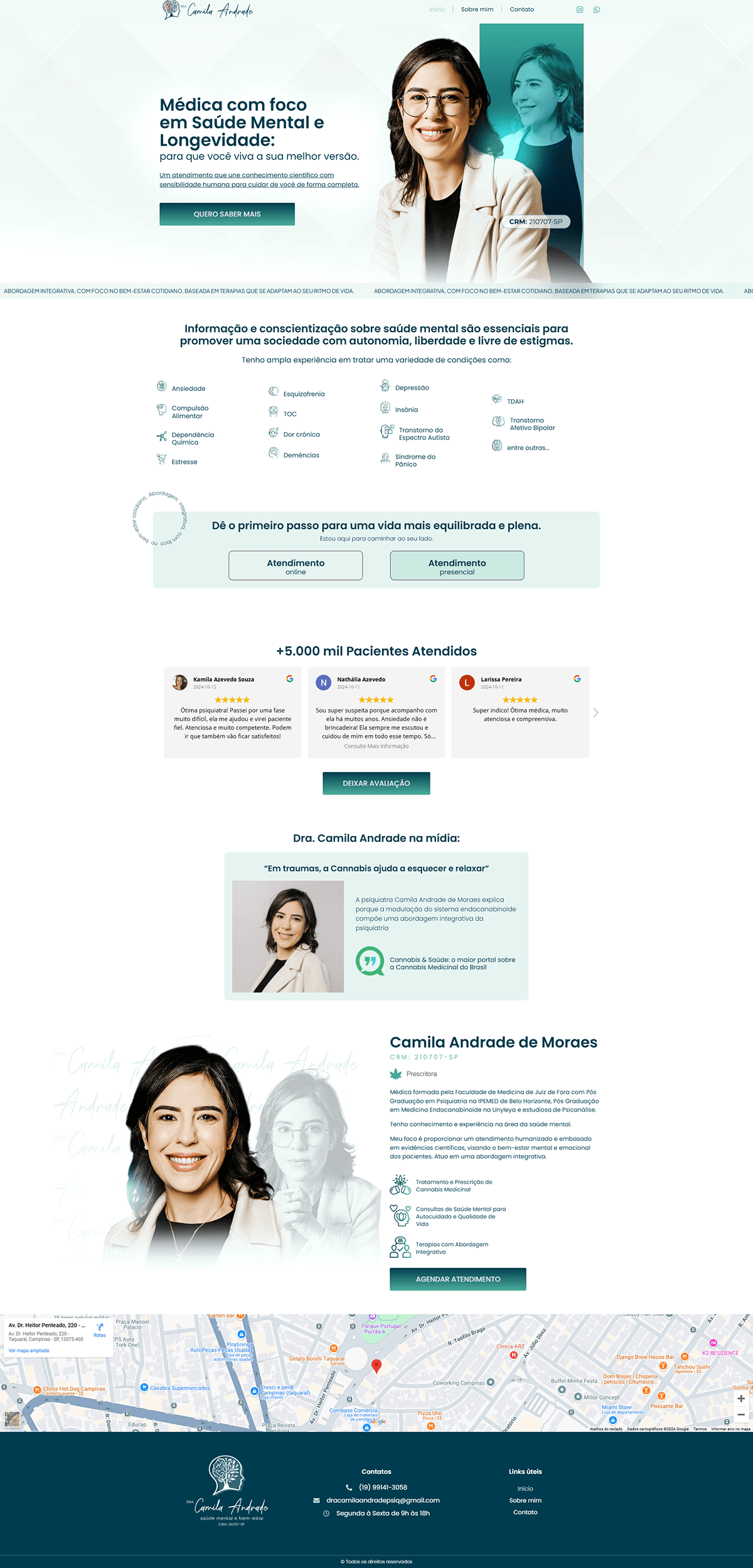 Site para Nutricionista Esportiva Dra. Camila Andrade criado em Natal RN com blog e área de pacientes