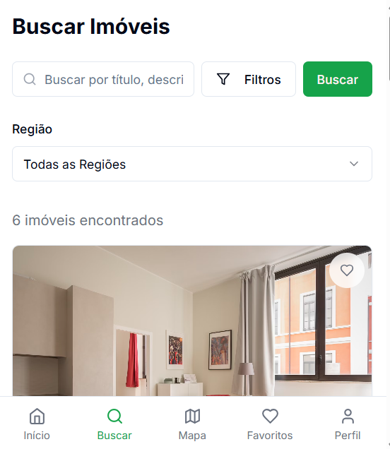 Busca de imóveis no ImobiFácil